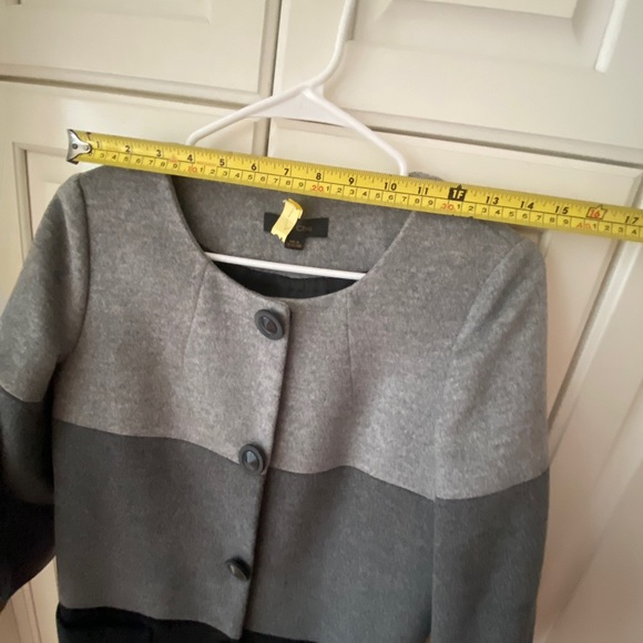 Colorblock wool coat Jacket Grey/black. Size S. cleaned professionally - Picture 10 of 12